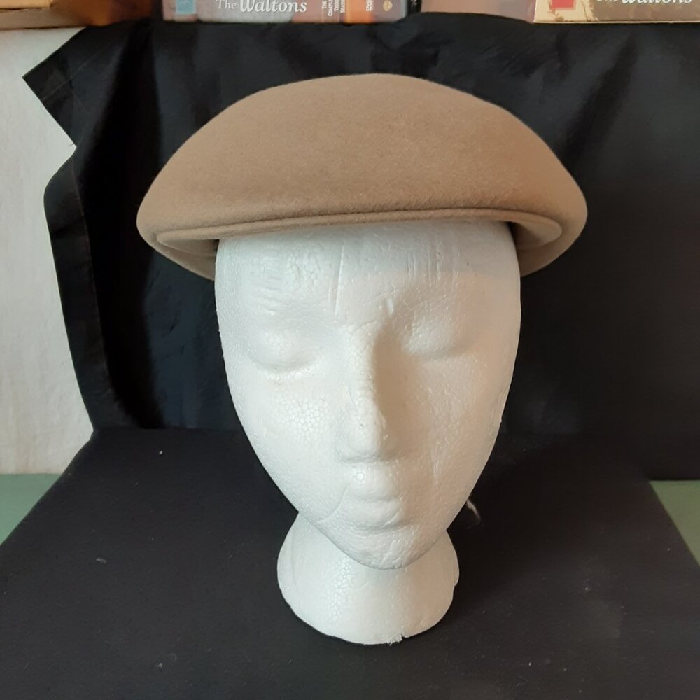 Pendleton Hat Tan Wool Cabbie Newsboy Driving Cap US Made Size Large